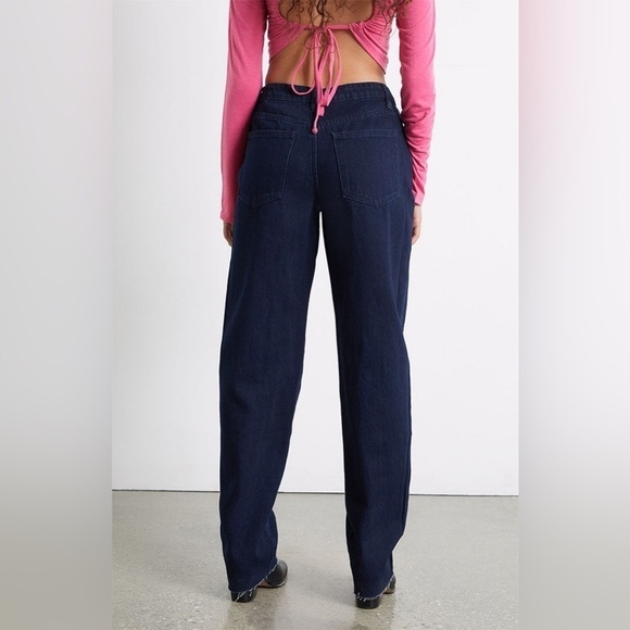 WEWOREWHAT Dark Blue Low Rise Dad Jeans size 25 - Picture 4 of 6